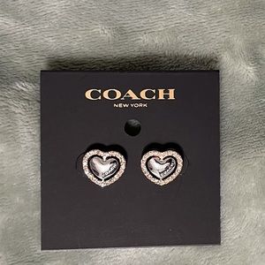 Authentic Coach heart earrings